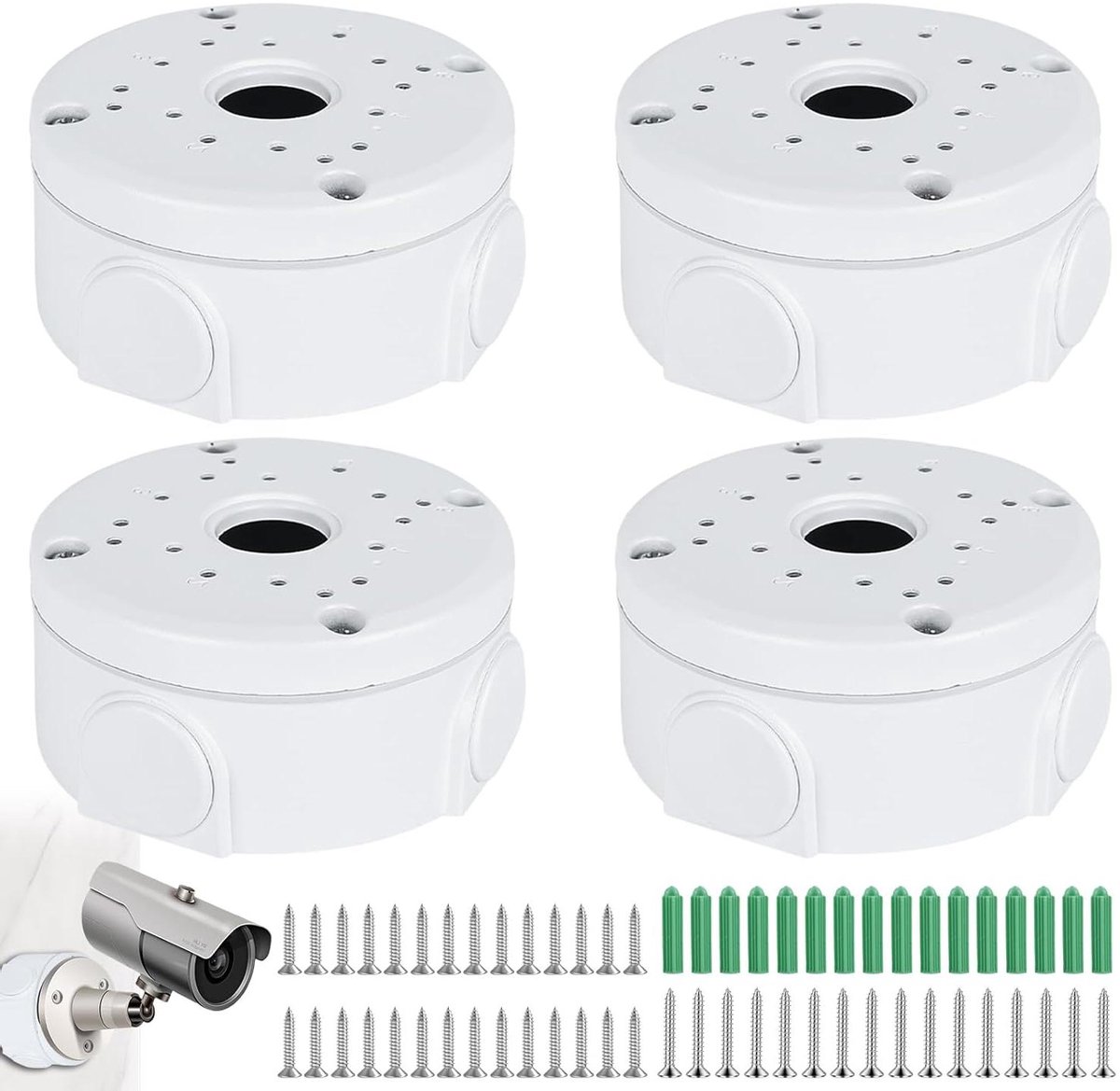 Waterproof Camera Junction Box - Bevestigingsdoos Camera - Beveiligingscamera Installatie - Geïntegreerd Kabelbeheer - 11.7 x 11.7 x 5.3 cm