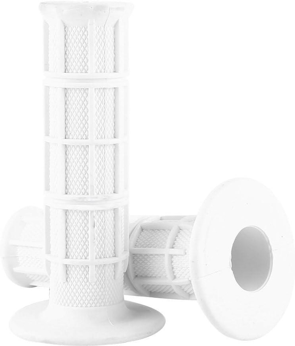 Motorfiets Handgrepen - Stuur Handvatten - Motorrijden - Ergonomisch Ontwerp - 22mm 7/8" - Wit