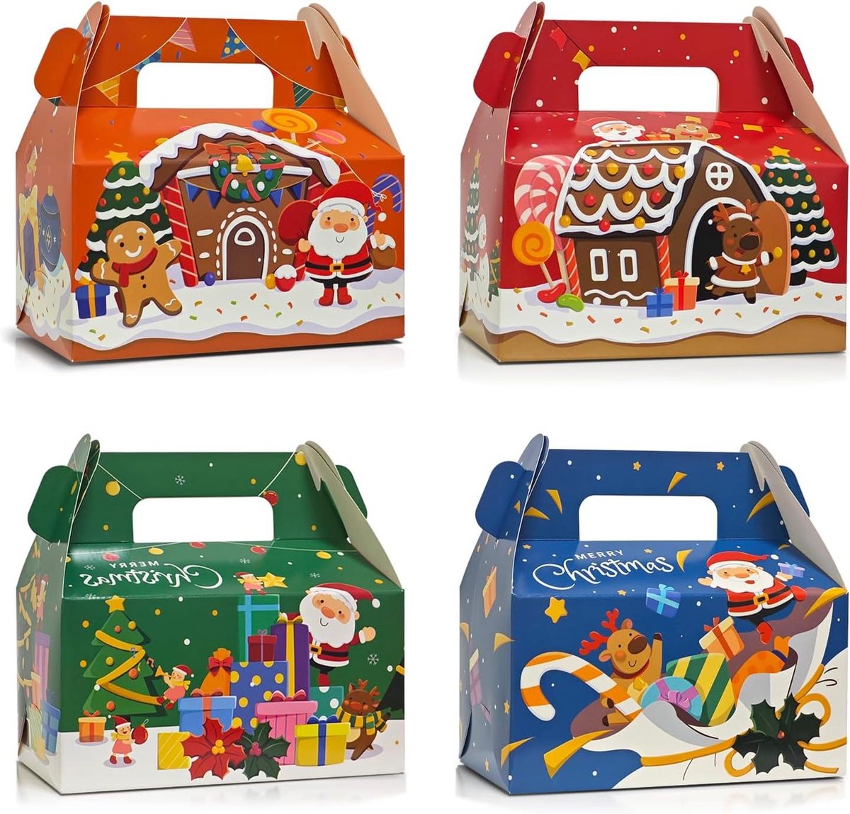 Kerst Koekendozen - Cupcake Dozen - Cadeau Geven - Met Venster - 24 Stuks - Kleurrijk