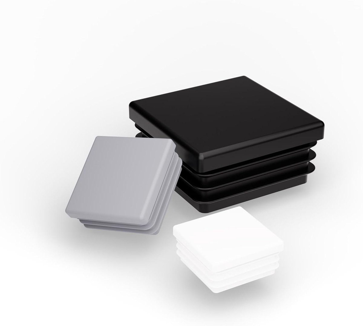 Vierkante Lamellenstoppen - Buispluggen Meubels - Vloeren Beschermen - Robuust Polyethyleen - 80x80 mm - Grijs