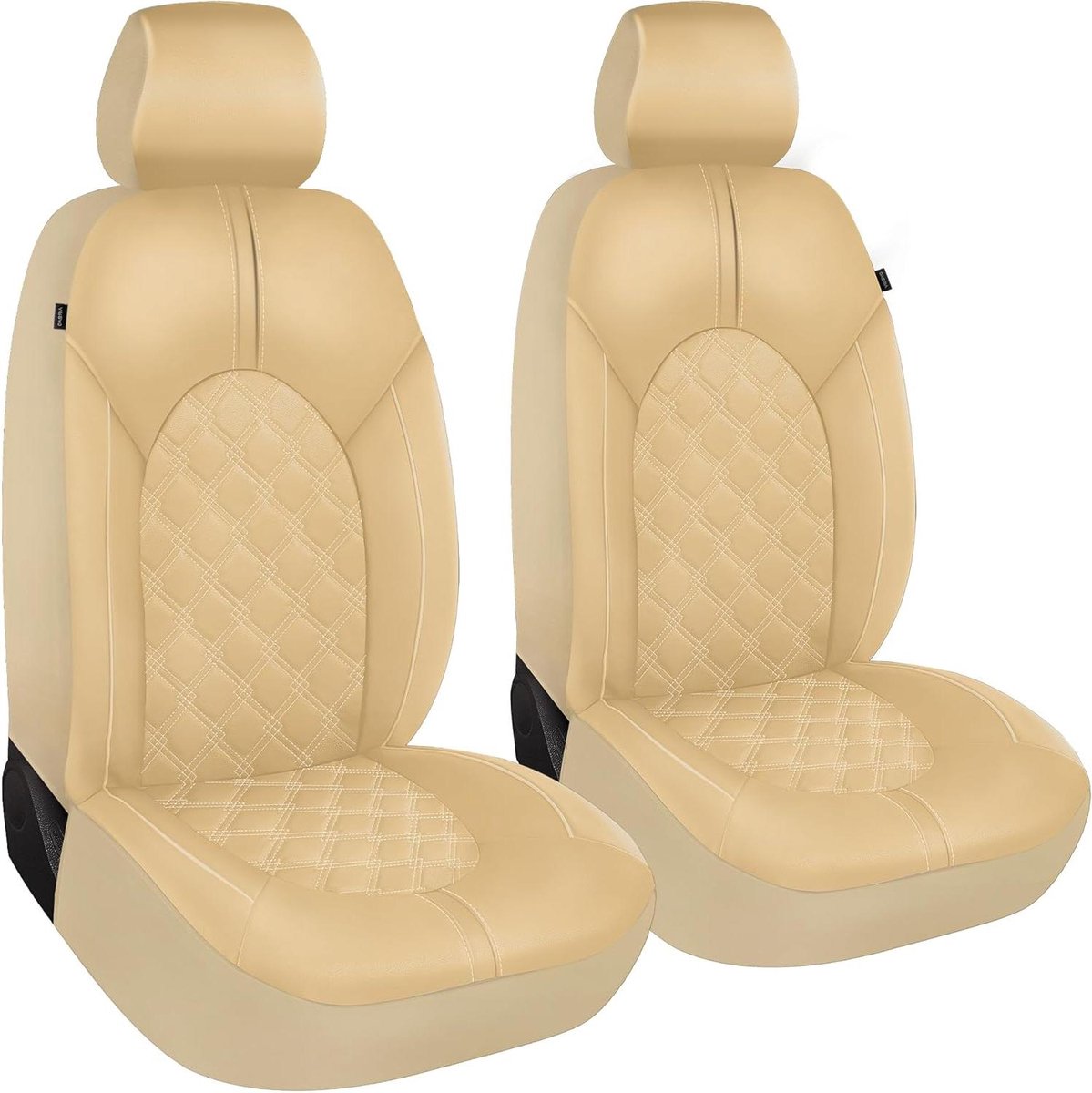 Kunstleren autostoelhoezen - Stoelbeschermers auto - Interieur beschermen - Waterdicht en vuilafstotend - Universele pasvorm - Beige