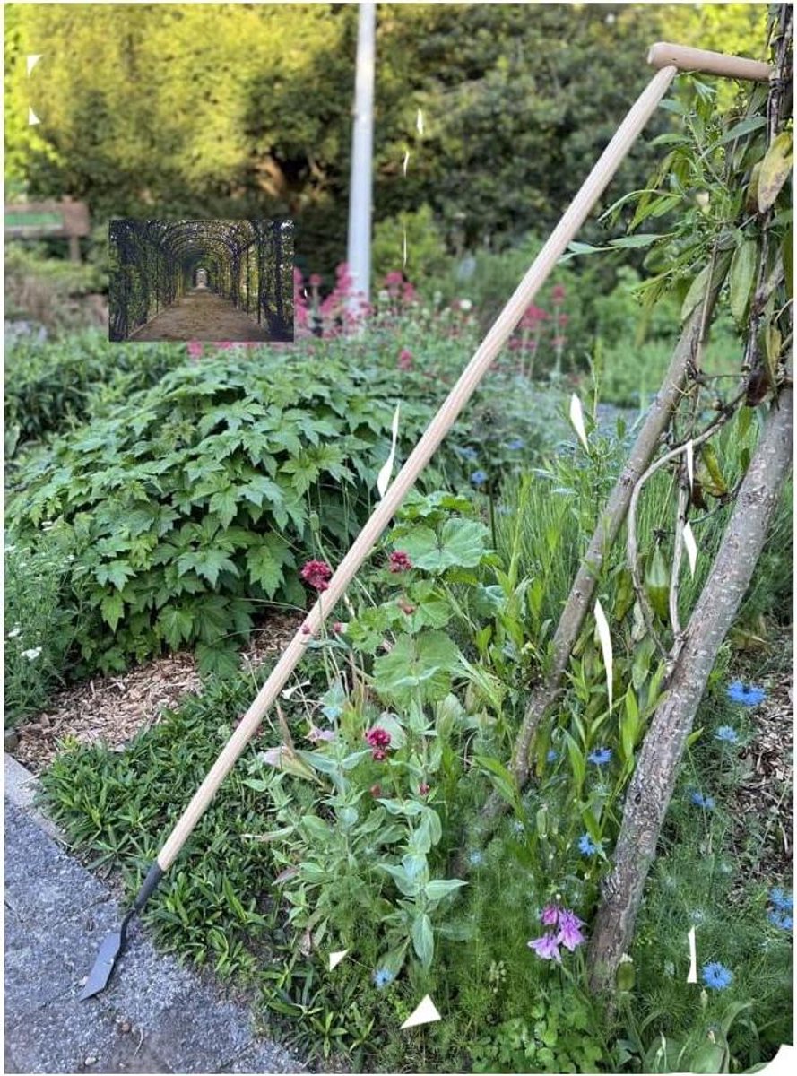 Rechte schoffel - Onkruidsteker - Onkruid wieden - Gesmeed werkblad - 14 cm werkbreedte - Grijs