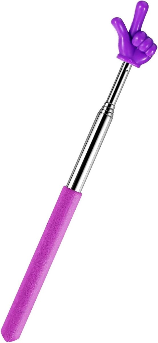 Telescopische Pointer - Uitschuifbare Staf - Lesgeven - Vinger Vorm - 68 cm - Paars