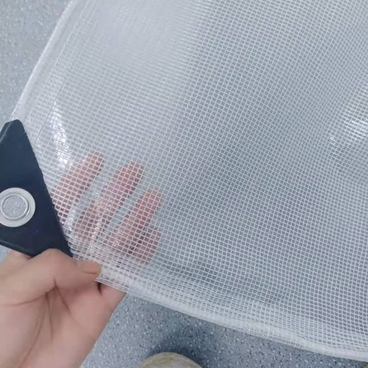 Duty Mesh zeildoek, luifels en zeilen Waterdicht met oogjes Grondzeil Cover 0,35 mm PVC-vezel versterkt voor kwekerij/broeikas/tuin (Kleur: zwart, maat: 1M*1M)