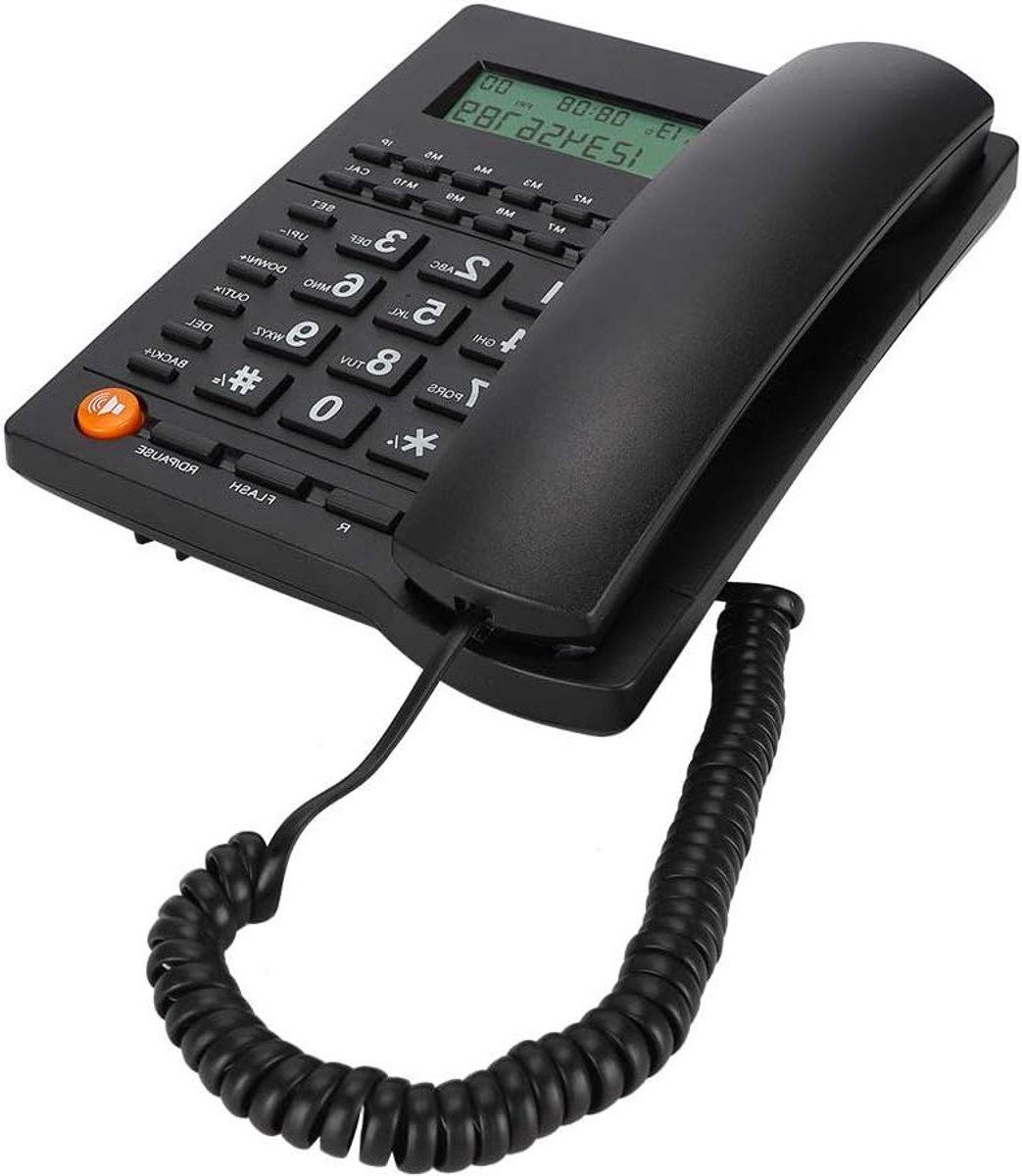 Vaste Telefoon - Bureau Telefoon - Thuis Kantoor - Achtergrondverlichting Display - Niet gespecificeerd - Zwart