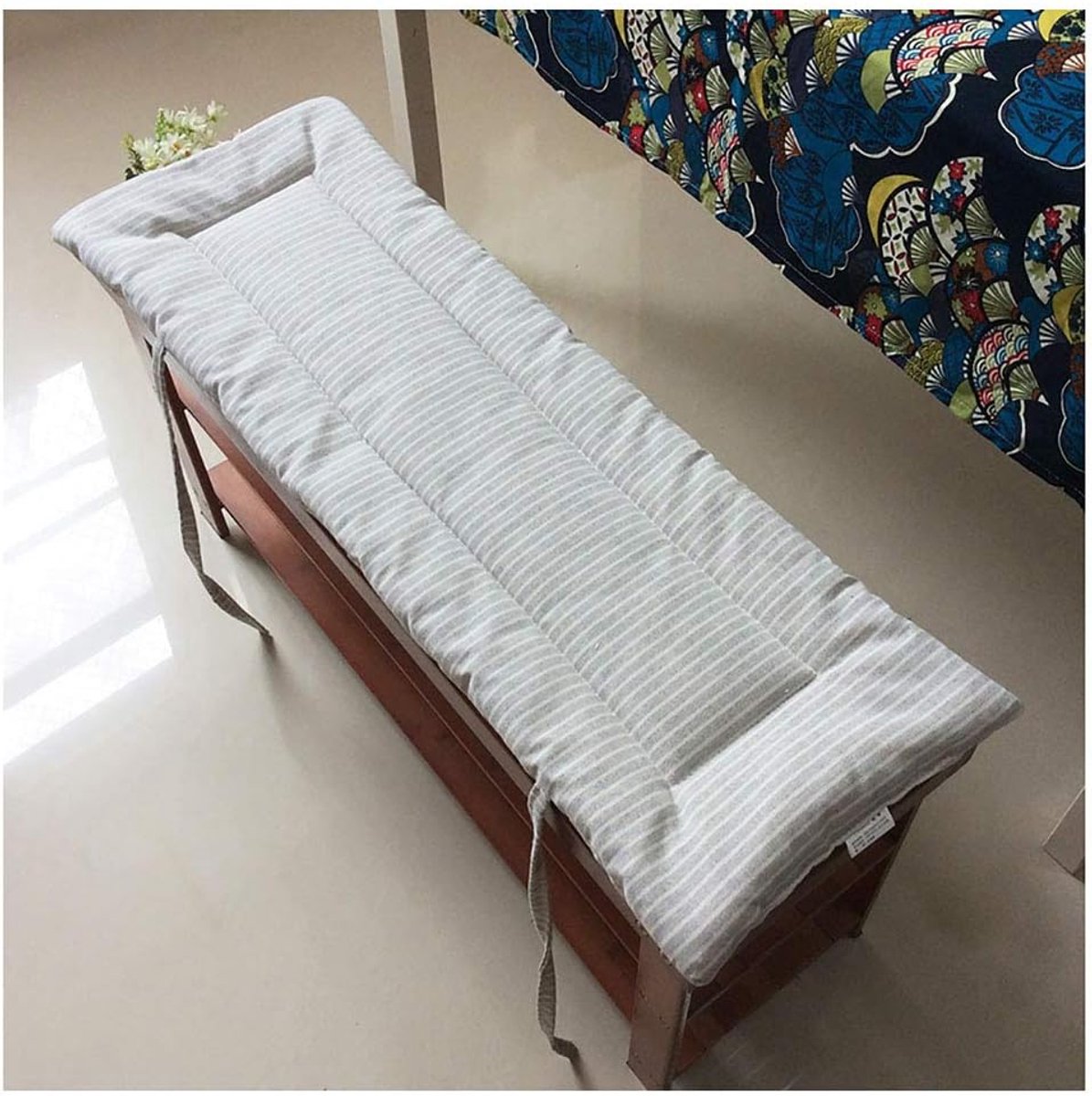 wangk Banc CoussinOutdoor Tuin Patio 2-3 Zitbank Swing Stoel Kussen Zitkussen Mat Pad ligstoel kussen Vervanging Matras Pad Wasbaar 2cm Dik-Streep E 200×40×2cm (79×15×0.8 inch)