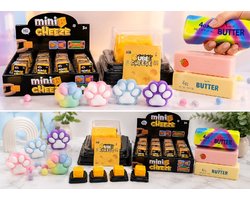 Happy Trendz® | TikTok Squishy Mystery Box Butter Tabba en Mini Cheeze Taba Squishy Hondenpoot - 3 Populaire Squishies – De Populairste Fidget & Stress Speeltjes | Squishy, Taba Slow Rise & Mini Cheese & Taba Squishy Butter | Anti-Stress | Cadeau