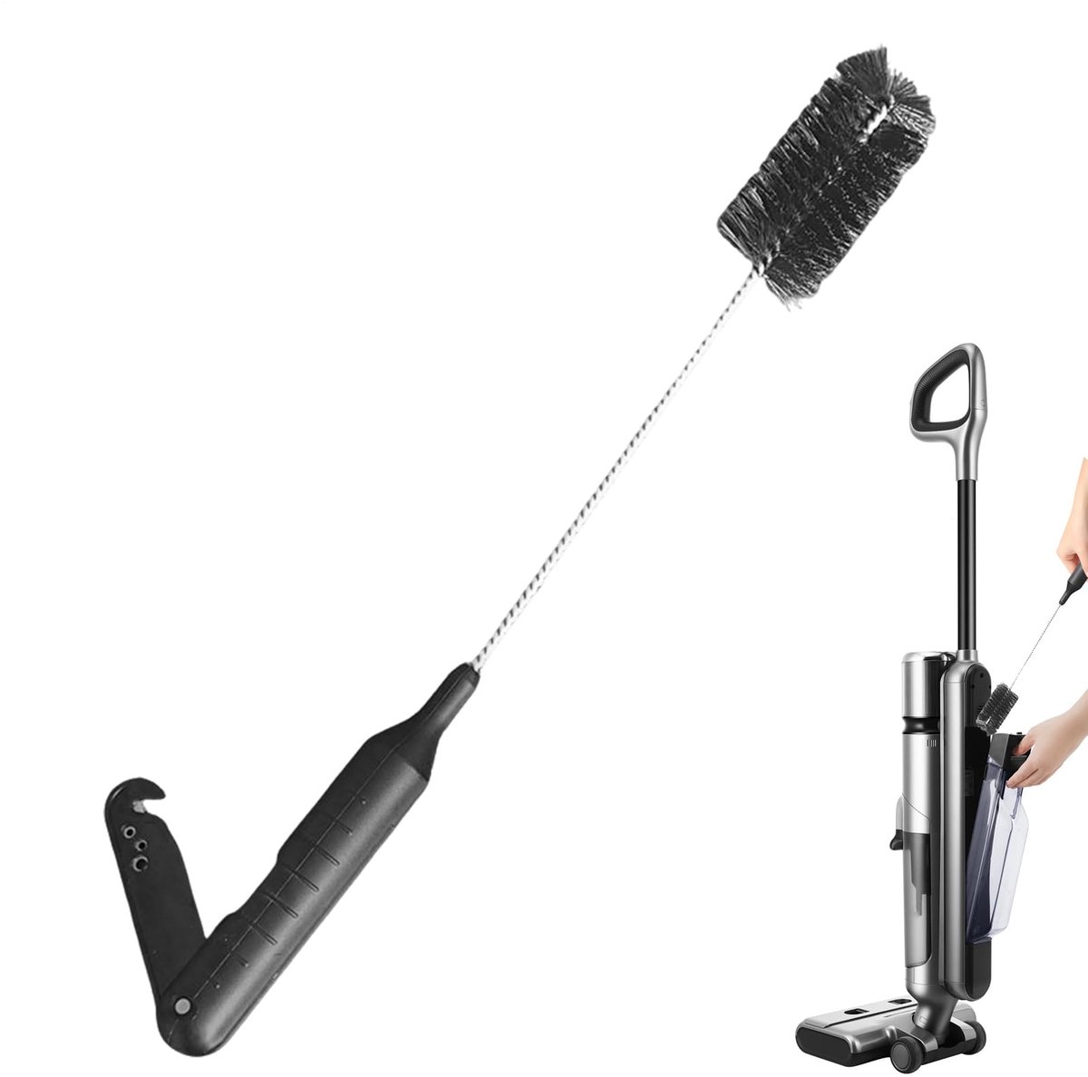 Afvoerborstel voor het reinigen van leidingen, rioolborstel met haartrimmer, gootsteen ontstoppingsgereedschap, voor keuken, douche, toilet, vaatwasser, tegels, afvoer
