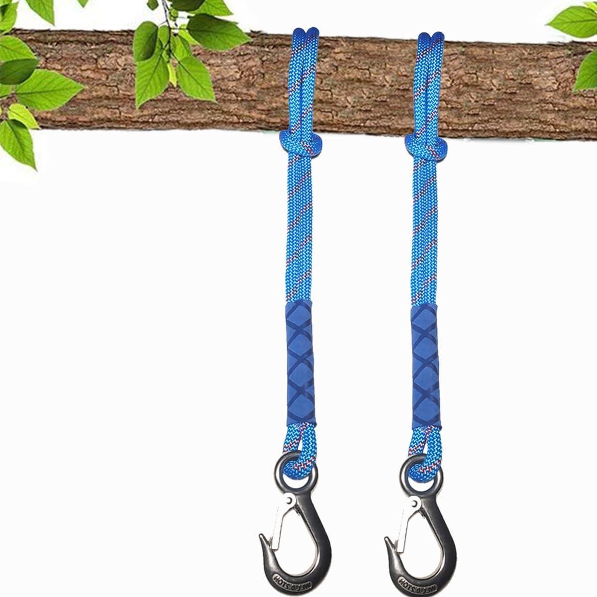 Hanging Rope Set - Schommel Ophanging - Buiten Ontspannen - Roestvrij Staal Haak - 0.6 Meter - Blauw