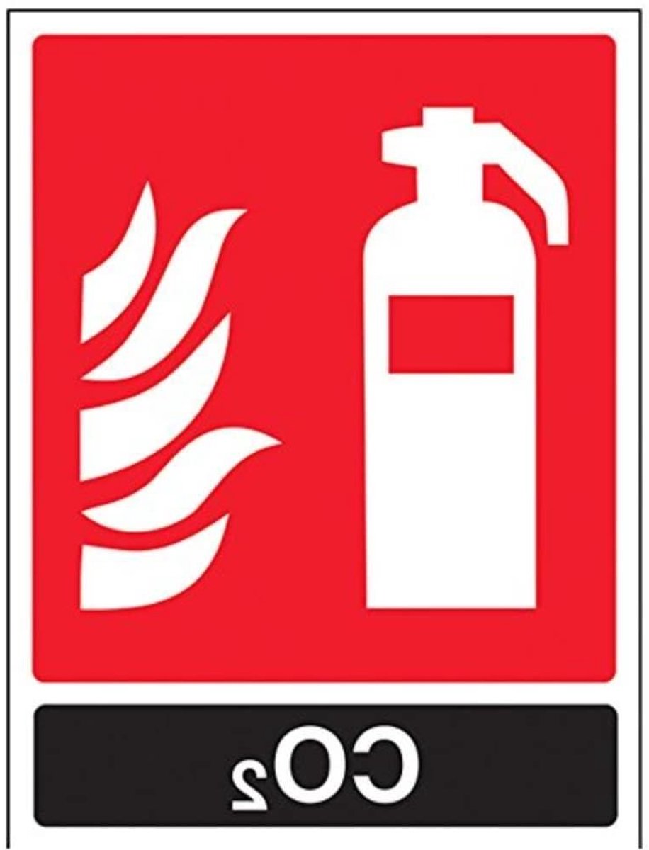 Veiligheidsbord - Brandblusser - Brandbestrijding - Zelfklevend Vinyl - 150 x 200 mm - Wit