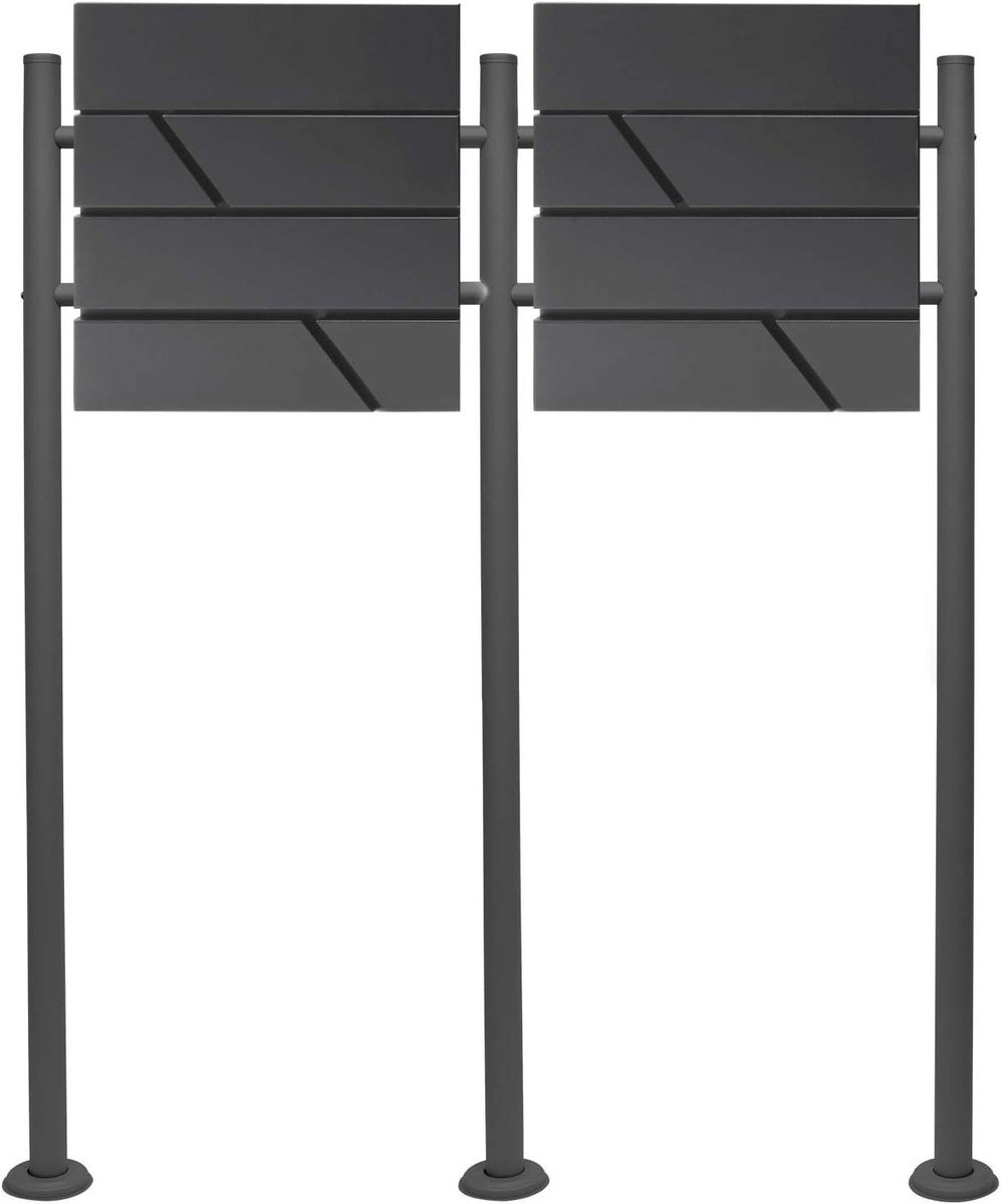 Brievenbus set - Postbak - Post ontvangen - Met krantenrol - 100 x 13.5 x 120 cm - Antraciet