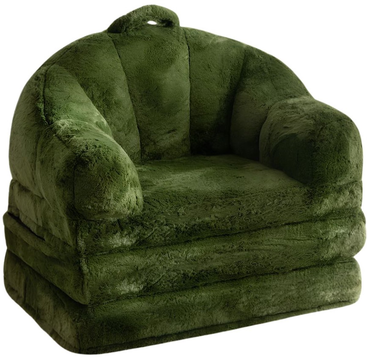 SP® Slaapstoel - Opvouwbare slaapbank - Eenpersoons zitzak voor volwassenen - Donkergroen - 70cm x 80cm x 90cm