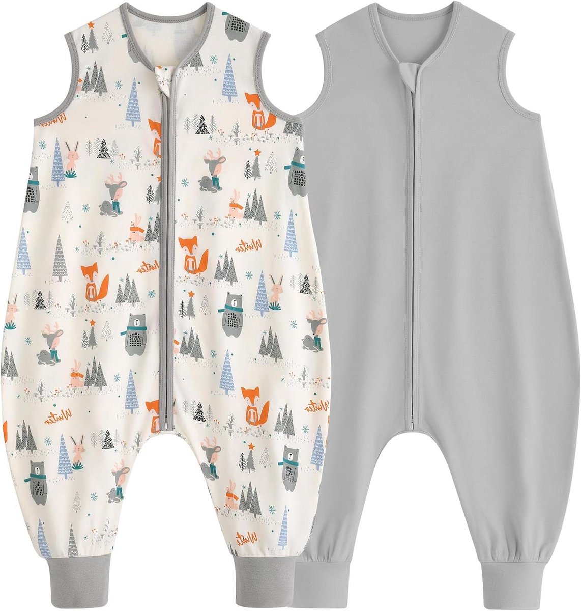 Baby slaapzak - Met voetjes - Veilig slapen - Ademend katoen - 100 cm - Bosprint