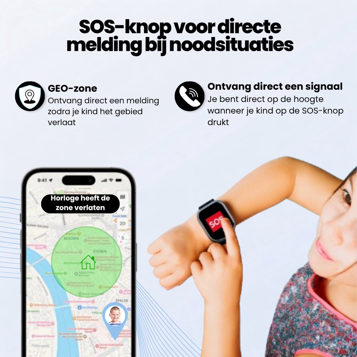 WB Goods Kinder Smartwatch - GPS Horloge Kind - Smartwatch Kinderen - Kinder GPS Tracker - 4G & SMS - Zwart - Met Nederlandse Taal thumbnail 6