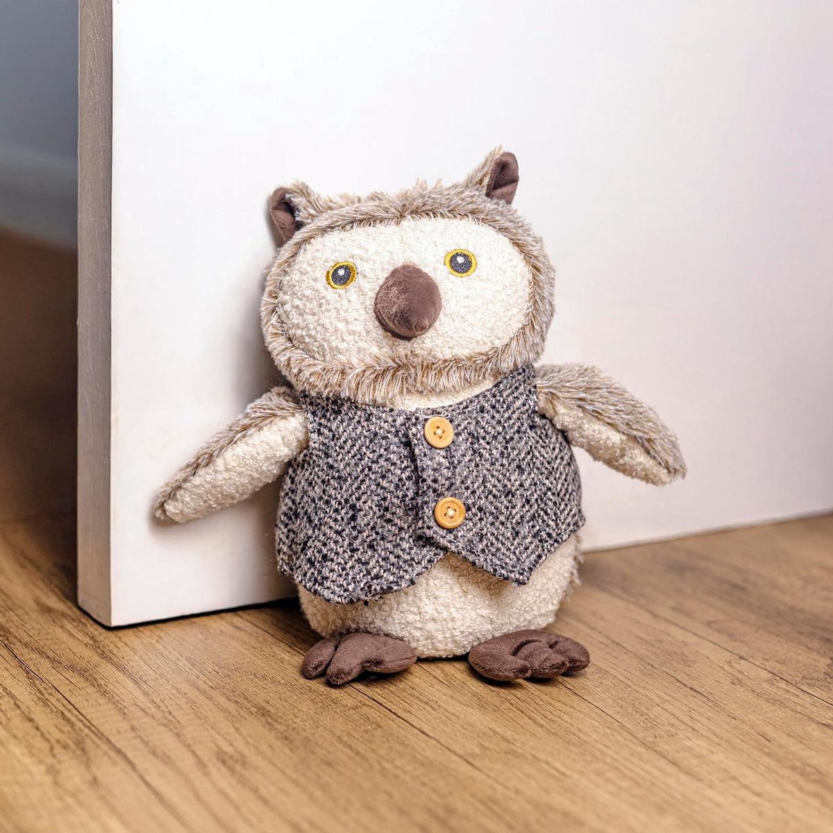 Deurstop Uil - Dieren deurstopper - Deuren Open Houden - Verzwaarde Pluche Vulling - 25 x 25 x 15 cm