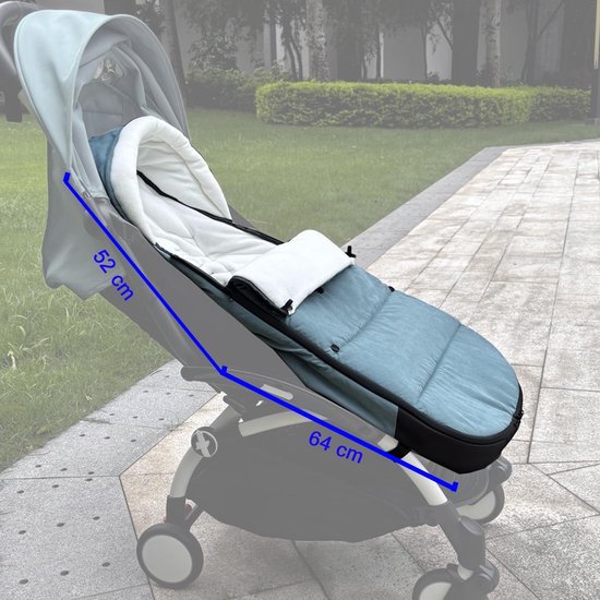 Voetenzak Baby - Kinderwagen Accessoire - Warmte Buiten - Waterafstotend Fleece - 90 x 45 cm - Aqua — afbeelding 3