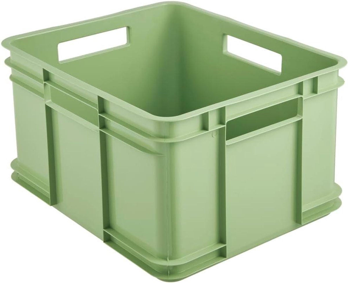 Transportbox met handgrepen - Opbergbox Euro - Gereedschap opbergen - Gemaakt van gerecycled plastic - 28 liter - Groen