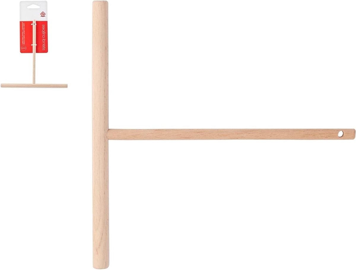 Pannenkoekenroller Hout - Deegroller Accessoire - Bakken Thuis - Handgemaakt Gadget - 18 cm - Houtkleur