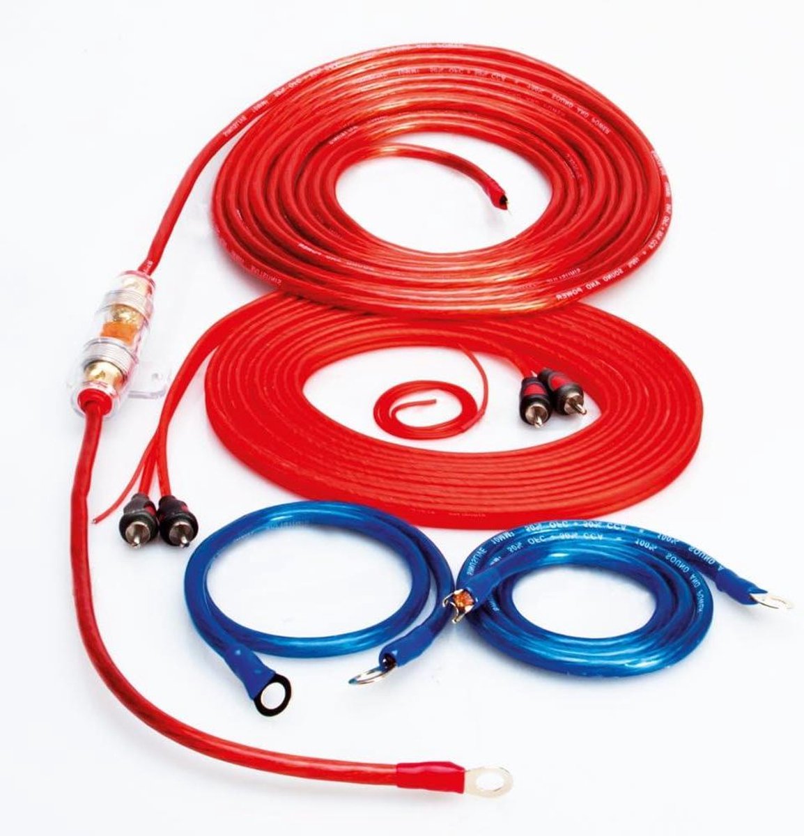 Accukabelset Auto - Stroomkabel Set - Auto Audio Installatie - Met Mini ANL Zekering - 5 meter - Rood