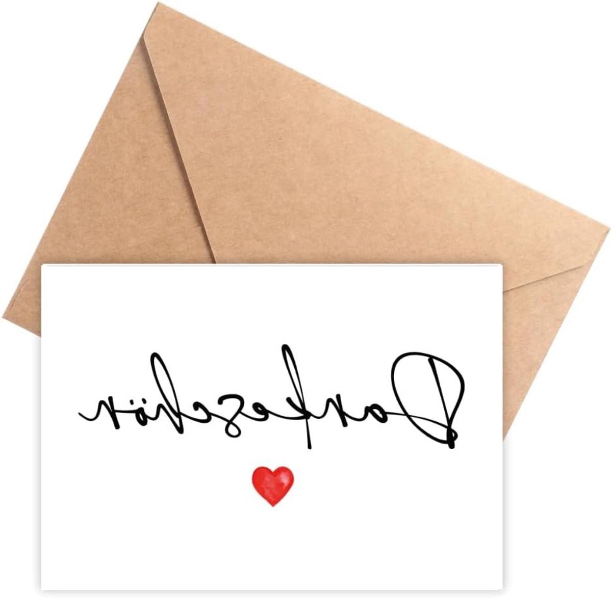 Dankkaart met Enveloppen - Bedankkaartjes Set - Persoonlijke Boodschappen - Extra Dik Kaartpapier - A6 Formaat - Kraft