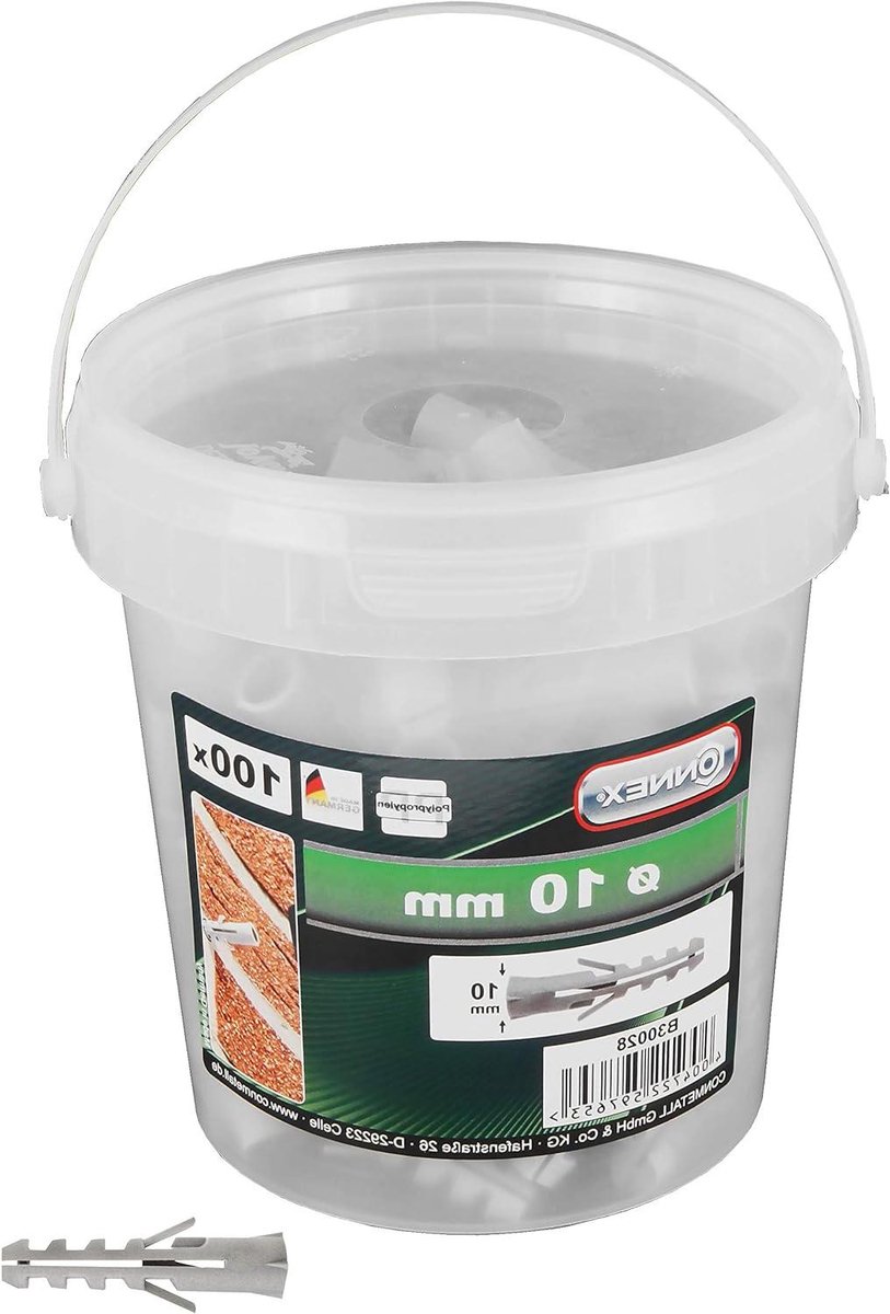 Universele pluggen - Wandpluggen pluggen set - Muurbevestiging - Hoogwaardig kunststof - 10 mm 100 stuks - Meerkleurig