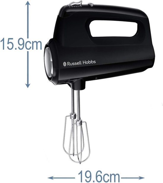 Handmixer Zwart - 350 Watt met 5 Snelheden en Turboknop - Inclusief Gardes en Deeghaken — afbeelding 5