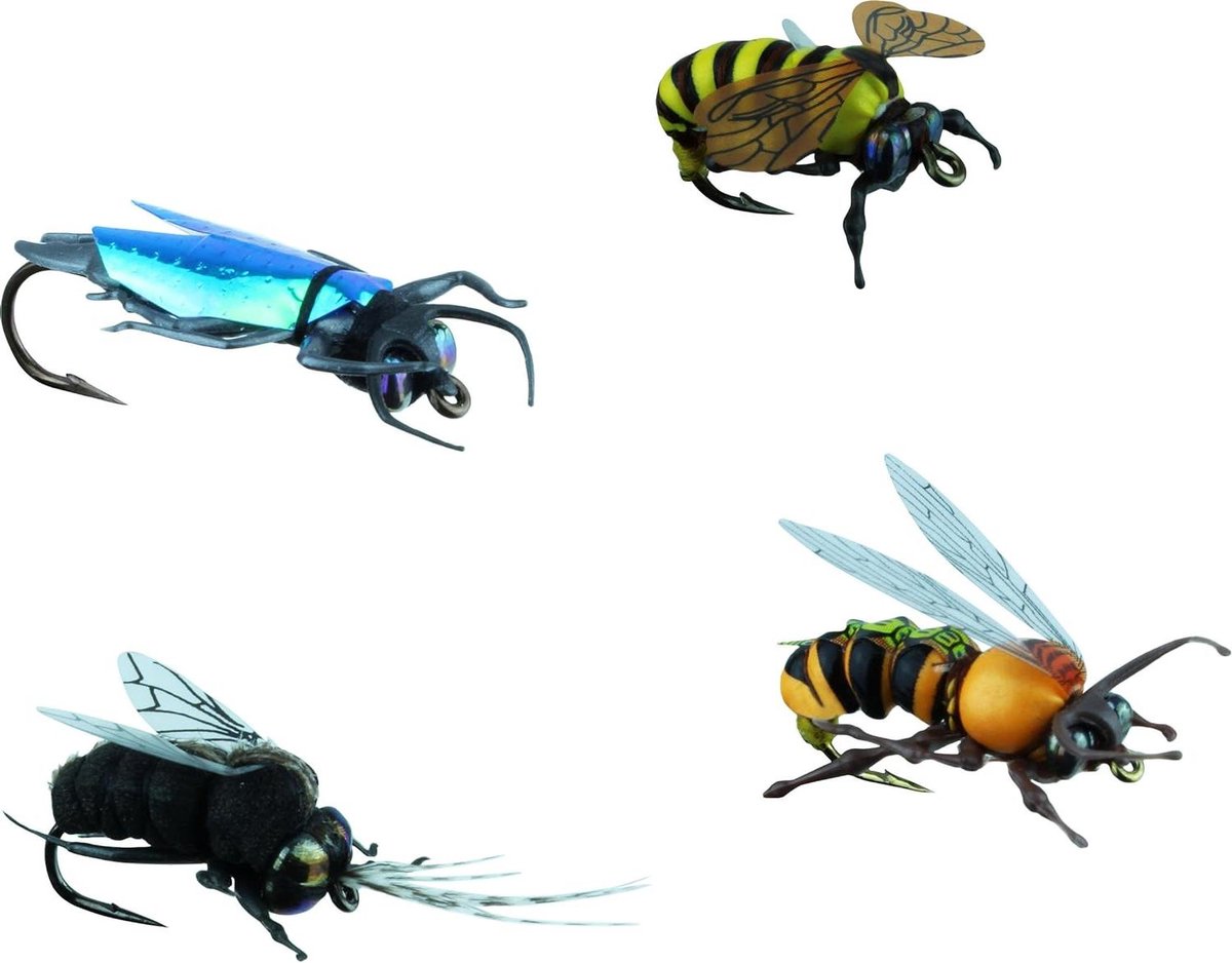 Vliegenaas Insecten - Vliegenlokas Vis - Vissen - Detailgetrouw - 1.5-4.5 cm - Set 1