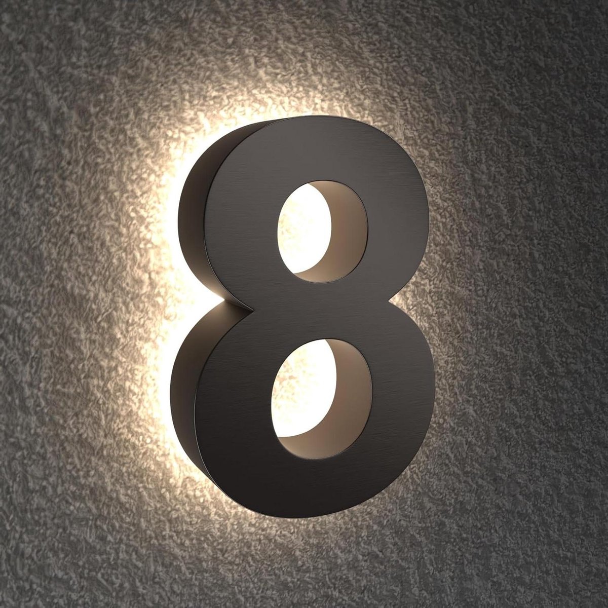 Verlicht Huisnummer - Adresverlichting LED - Verbeter Zichtbaarheid - Roestvrij Staal Acryl - 7 inch - Zilver
