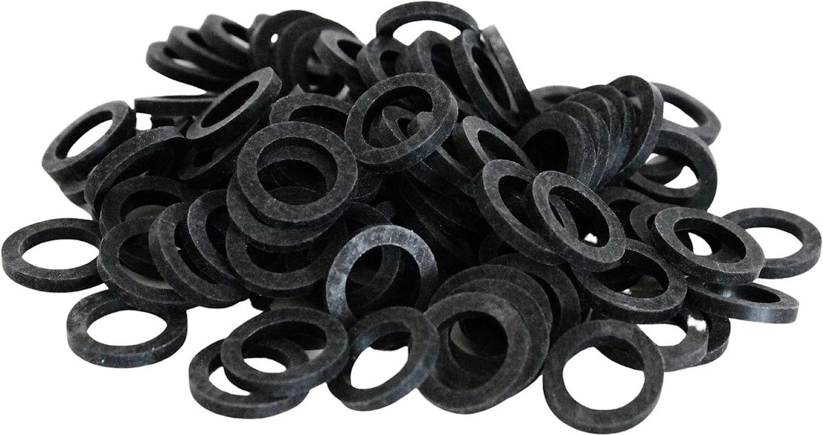 Rubberen Platte Pakking - Afdichtring Rubberring - Waterdichte Aansluitingen - Hoge en Lage Temperatuur - 100 stuks - Zwart