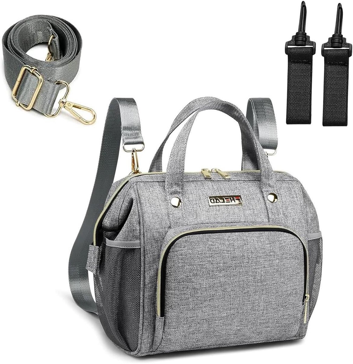 Kleine Luier - Baby Luiertas - Baby Verzorgen - Multifunctioneel Ontwerp - 25.4 x 13.97 x 25.4 cm - Grijs