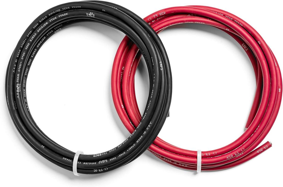 Flexibele Kabel - Stroomkabel Set - Elektrische Installatie - Hoge Flexibiliteit - 3 Meter - Zwart Rood