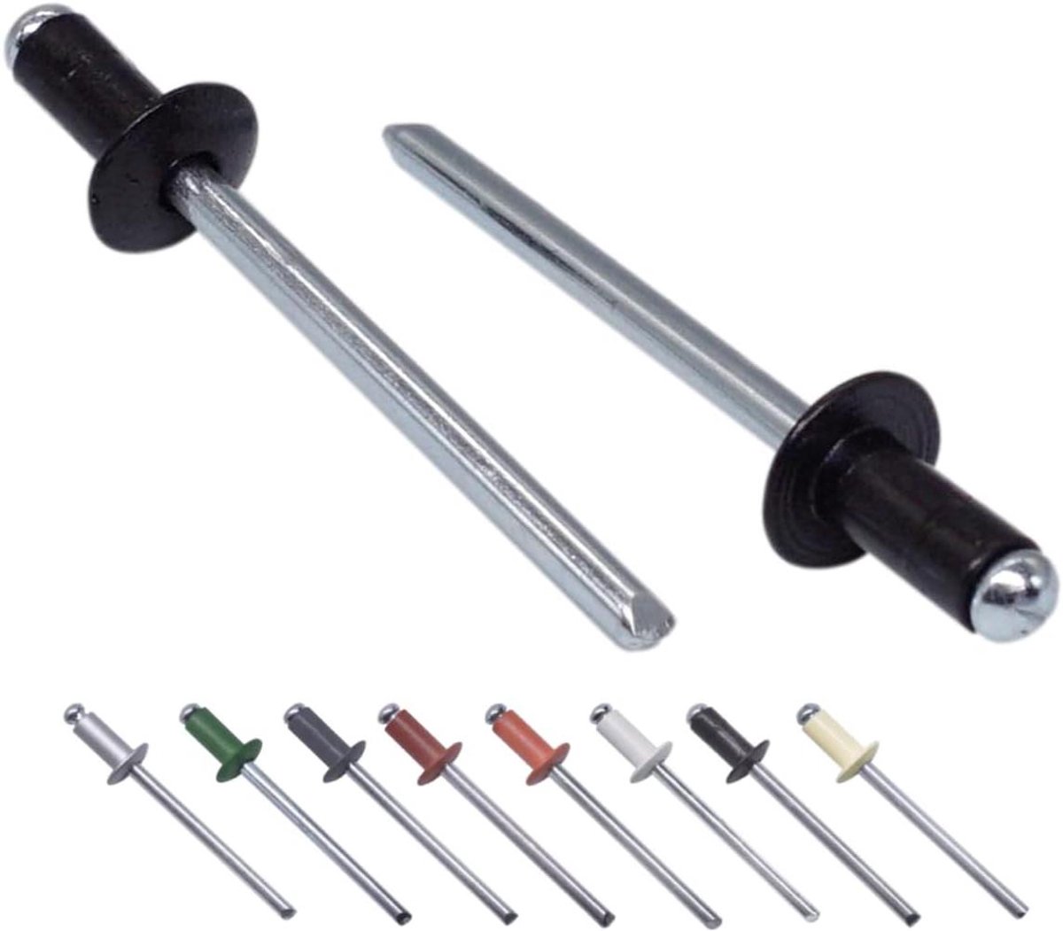 Blindklinknagels - Popnagels Klinknagels - Metaal Verbindingen - Aluminium Behuizing - 4 x 8 mm - Zwart