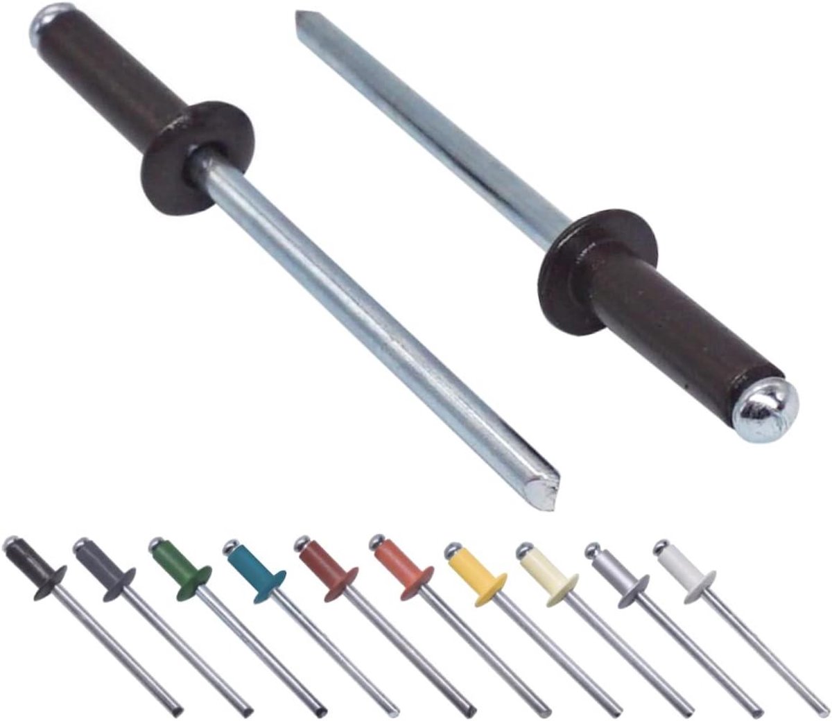 Blinde Klinknagels - Popnagels Aluminium - Metaal Verbinden - Corrosiebestendige Doorn - 400 Stuks 4x14mm - Grijsbruin RAL 8019