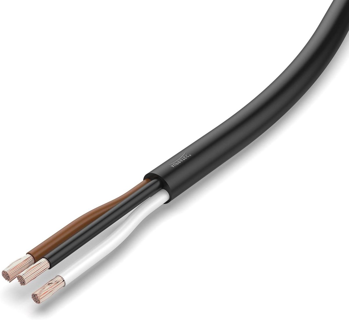 Voertuigkabel - Autokabel Rond - Bedrading Elektronica - Ruimtebesparende Installatie - 3 x 1.5 mm² 20 m - Zwart