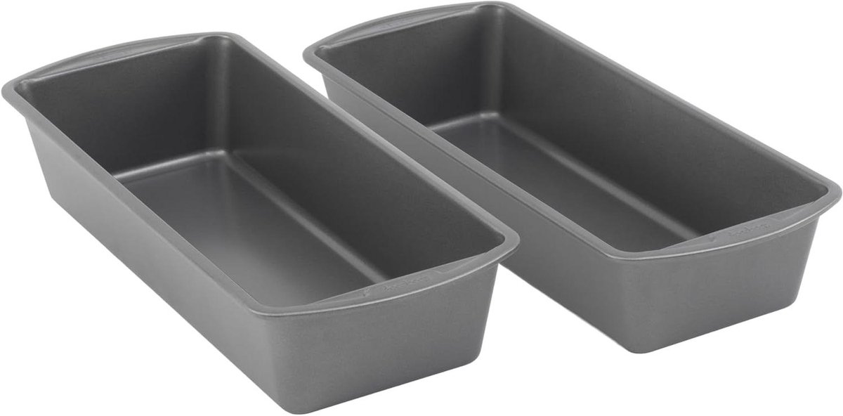 Broodvorm Set - Bakblikken XL - Thuis Bakken - Antiaanbaklaag Krasbestendig - 2 stuks 13x5 inch - Grijs