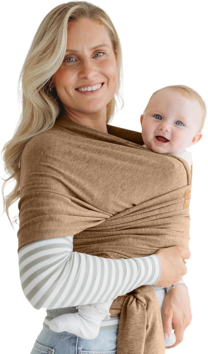 Draagdoek Baby - Baby Draagzak - Baby Vervoeren - Handsfree Comfort - Tot 15kg - Warm Beige