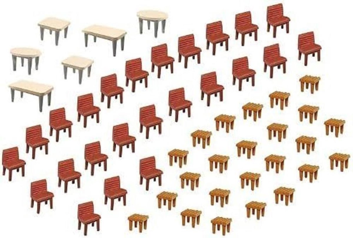Schaalmodel Tafels en Stoelen Set voor H0 Modelspoorbaan (1:87)