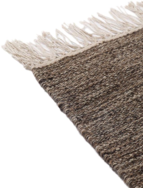 RugVista Melange, Vloerkleed, 140 x 200 cm, Rechthoekig, Laagpolig, Woonkamer, Eetkamer, Slaapkamer, Alleen chemisch reinigen, Care & Fair gecertificeerd, Bruin — afbeelding 2