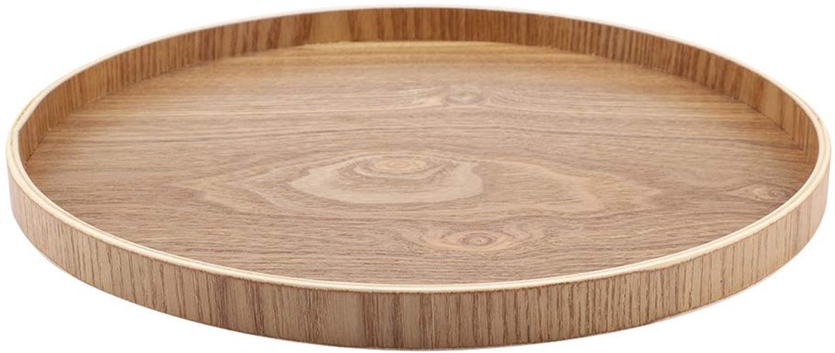 Rond dienblad voor etensdienblad, houten dienblad, multifunctioneel dienblad, transferdienblad, maaltijddienblad voor restaurantdienblad (33 cm)