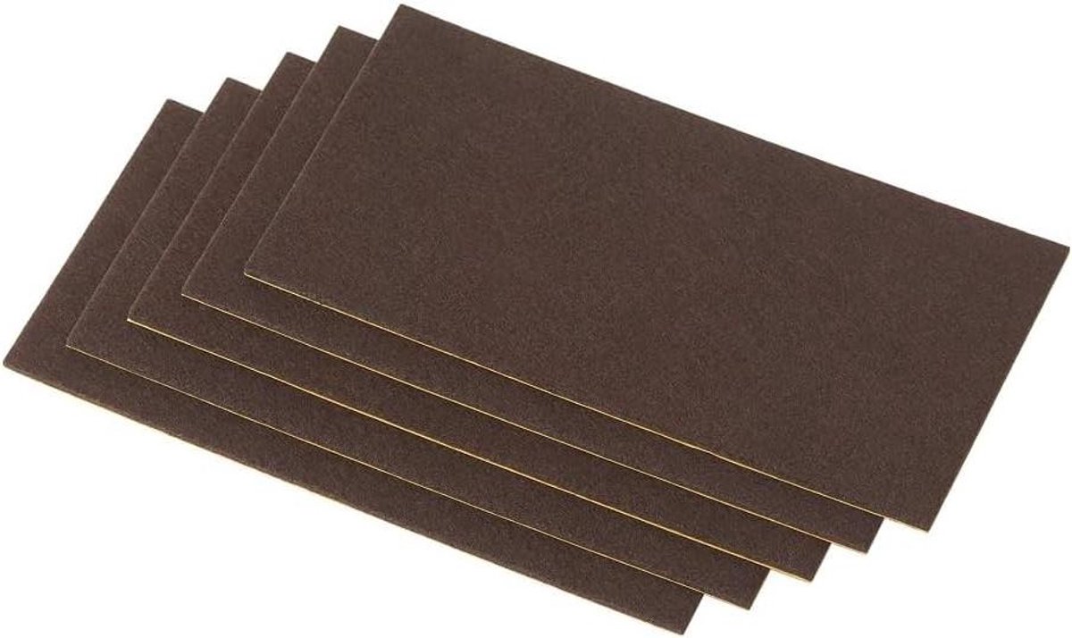 Zelfklevende Viltglijders voor Meubels - Bescherming voor Vloeren en Stoelen - 100 x 200 mm (5 Stuks) Bruin