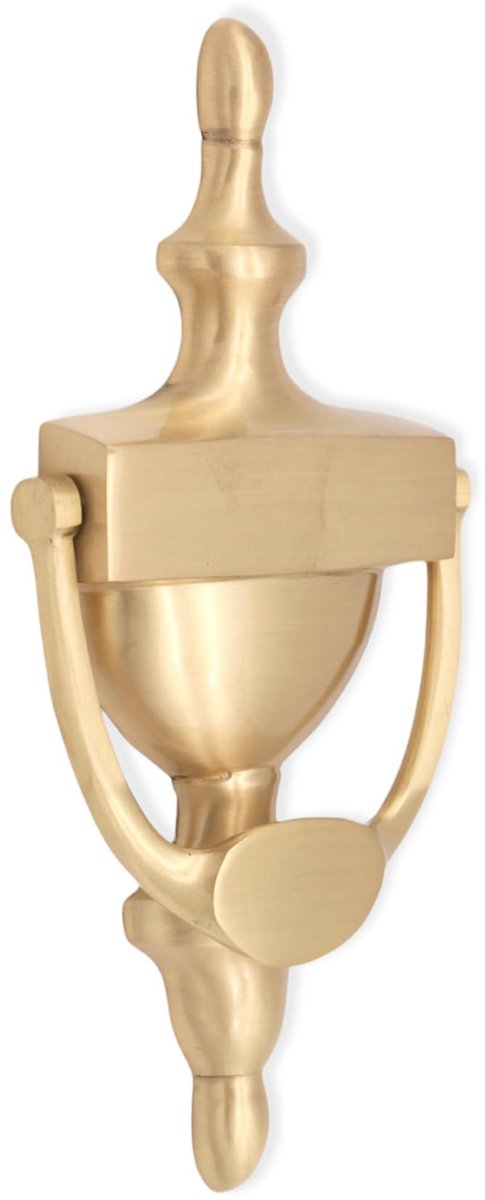 Decor Victoriaanse stijl 8 inch massief messing urn deurklopper in satijnen messing afwerking - premium kwaliteit handdeurklopper voor ingang voordeur meubels