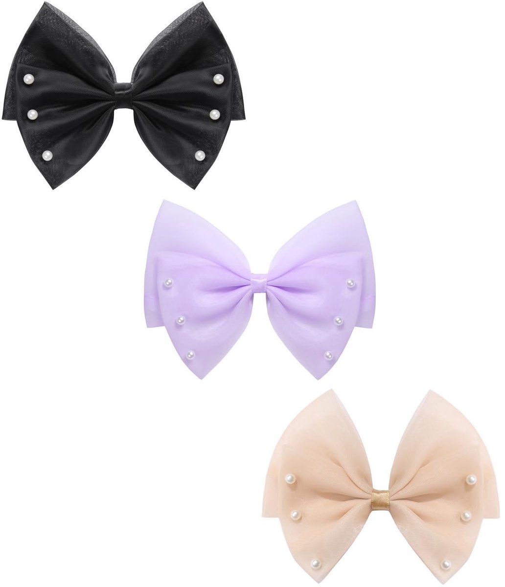 Haarstrik set zoete stijlen met kristal en parel accenten mode haarclips voor meisjes (bruin/lavendel/zwart)
