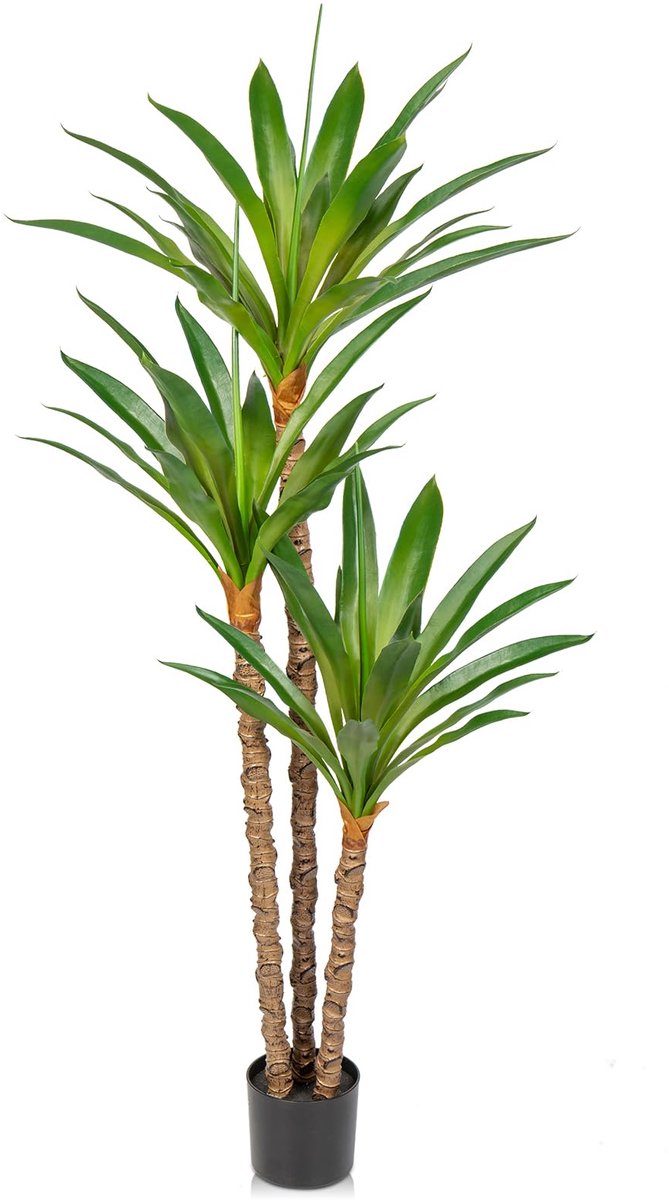 1,7 m kunstmatige yucca boom nep grote agave plant met 3 afneembare agave hoofden tropische vloerplanten faux palmbomen voor thuiskantoor hoek indoor outdoor decoratie, 170 cm