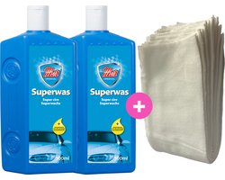 Mer Original Superwas - professionele was voor auto - 2x 500 ml - poetsdoeken