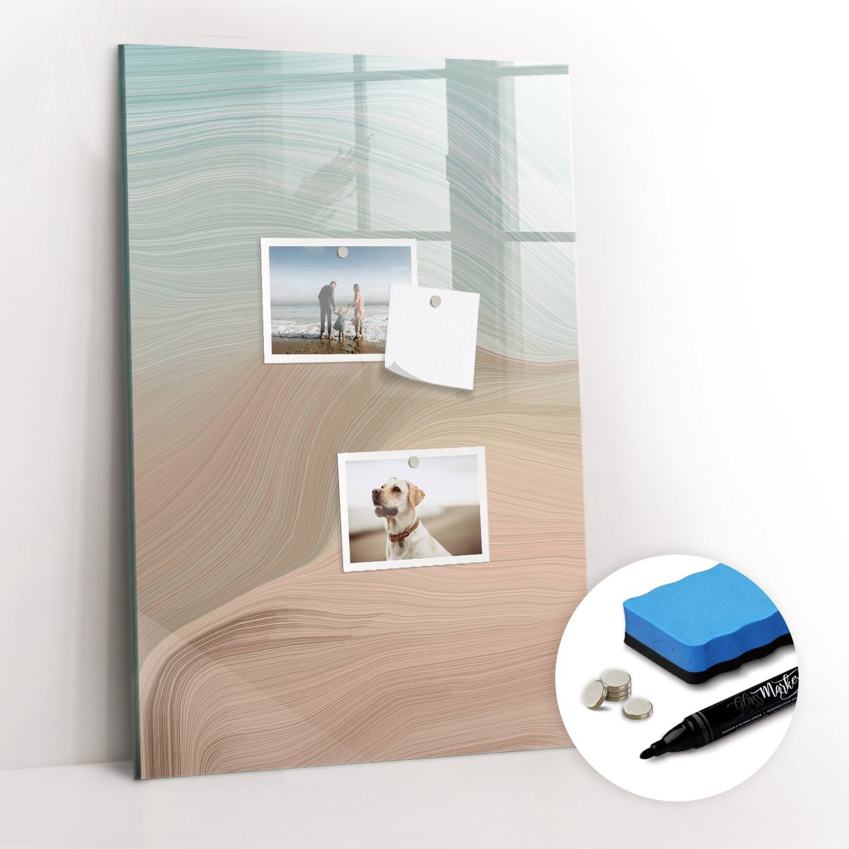 Tulup Whitebord - Kleuren mengen - 40 x 60 cm - Veelkleurig Magnetisch Bord Kind - Gratis 5 Sterke Magneten + Whiteboard Marker & Wisser - Minimalistisch Prikbord - Memo Magneetbord - Planning Muur