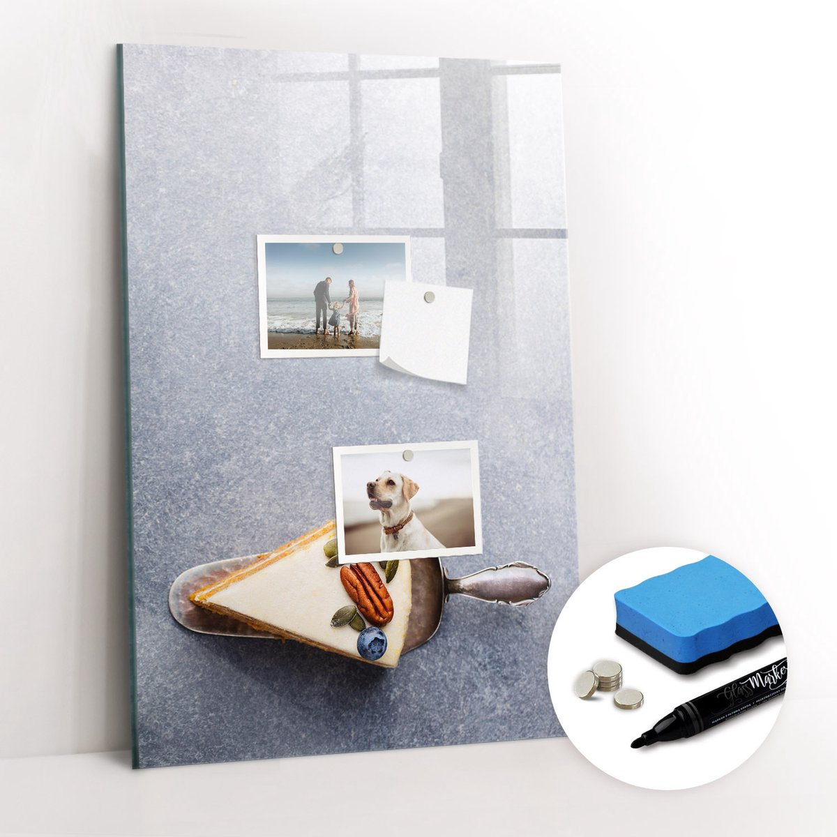 Tulup Whitebord - Een fluitje van een cent - 40 x 60 cm - Grijs Memo Bord - Gratis 5 Sterke Magneten + Whiteboard Marker & Wisser - Decoratief Magnetisch Bord - Magnetisch Bord Kind - Ideeënbord Thuiswerkplek