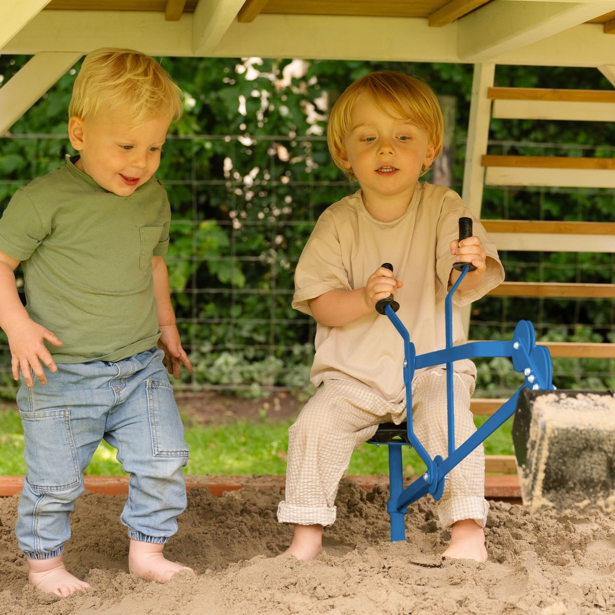 AXI Justin Graafmachine voor Zandbak – Blauw/zwart – 360° Draaibare Speelgraafmachine – Stalen Graafmachine voor Kinderen – Zandbak Speelgoed – Vanaf 3 Jaar — afbeelding 5