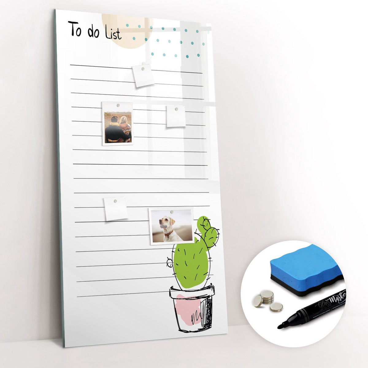 Tulup Whitebord - Dagelijkse takenlijst - 60 x 120 cm - Wit Magnetisch Memobord - Gratis 5 Sterke Magneten + Whiteboard Marker & Wisser - Industrieel Wandbord - Memobord Magnetisch - Ideeënbord Thuiswerkplek