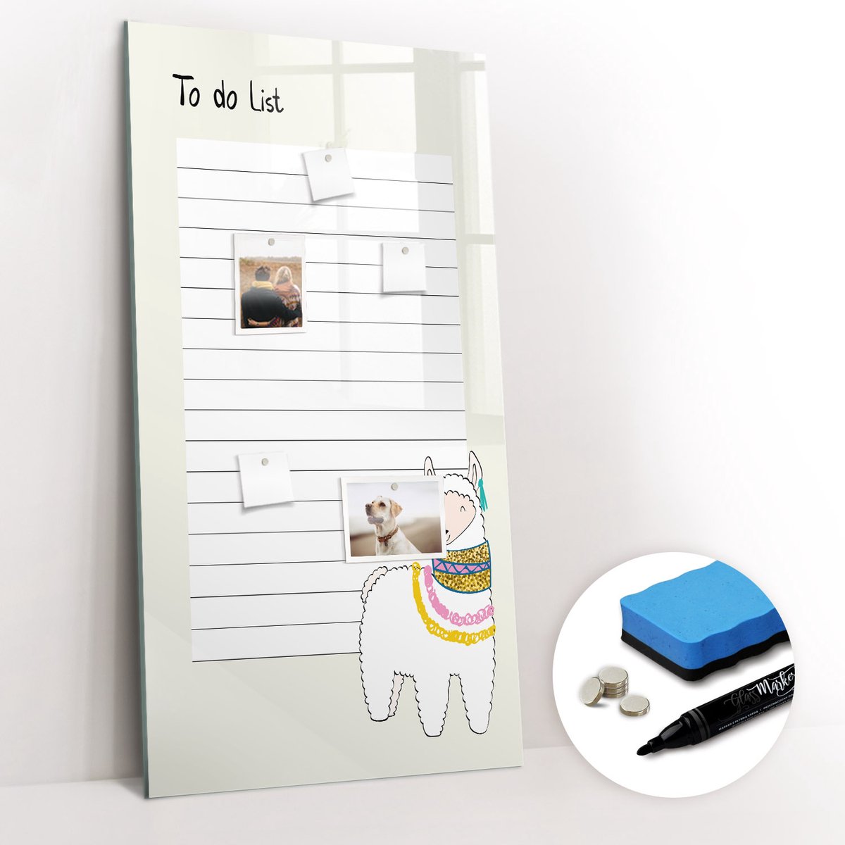 Tulup Whitebord - Wensenlijst - 60 x 120 cm - Grijs Memo Magneetbord - Gratis 5 Sterke Magneten + Whiteboard Marker & Wisser - Scandinavisch Design Bord - Magnetisch Wandbord - Organiseer Je Bureau