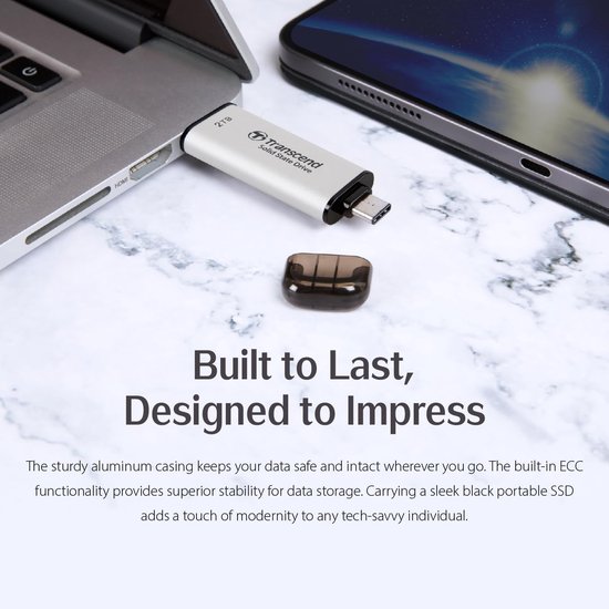 Externe SSD - Draagbare Opslag - Bestanden Overzetten - Hoge Snelheid - 512 GB - Zilver — afbeelding 3